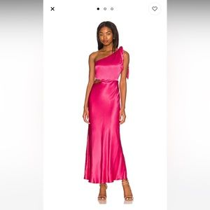 NEW Bardot Pink One Shoulder Long Dress
